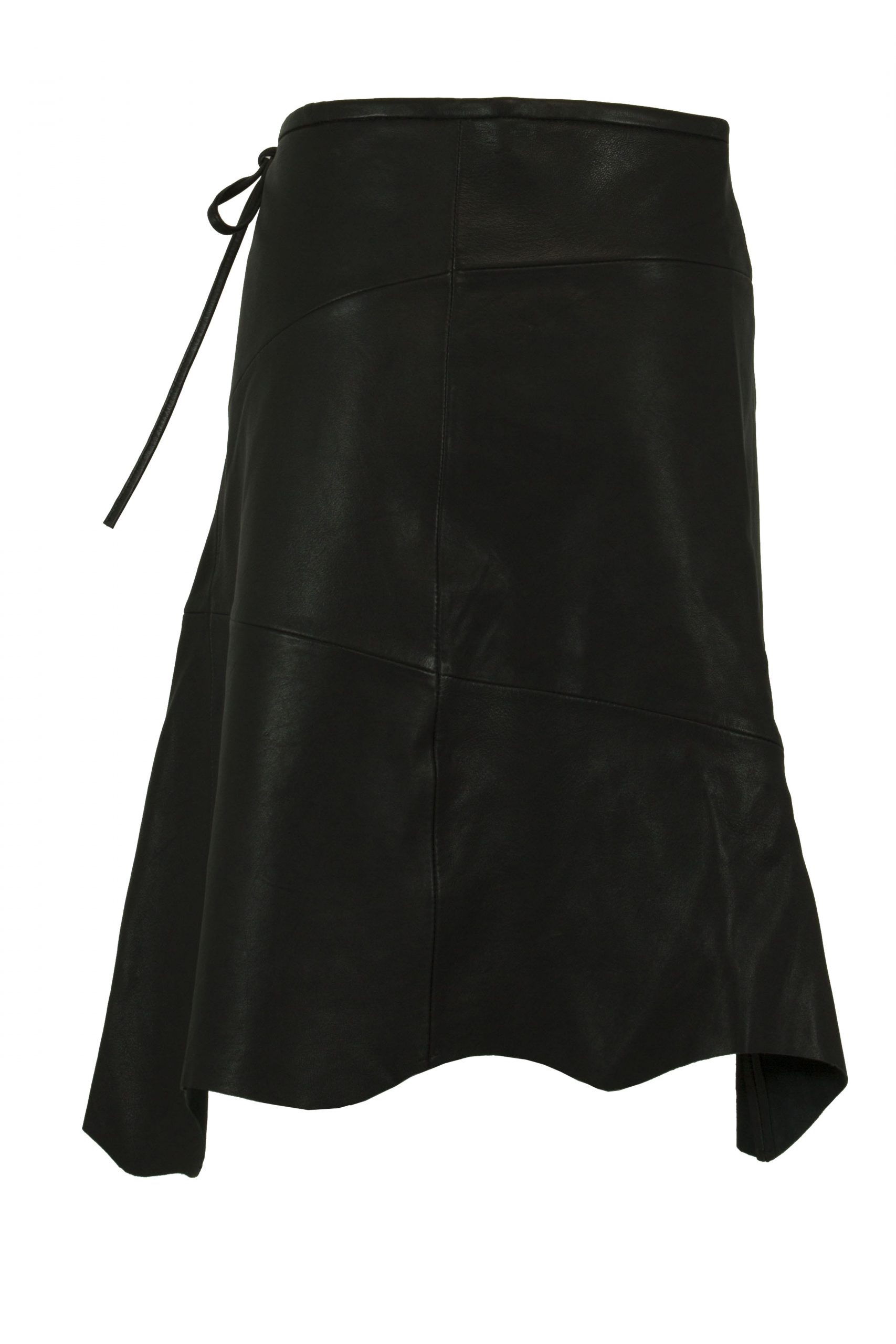 Women Real Leather Lamb Nappa Skirt Black – Helium Leather