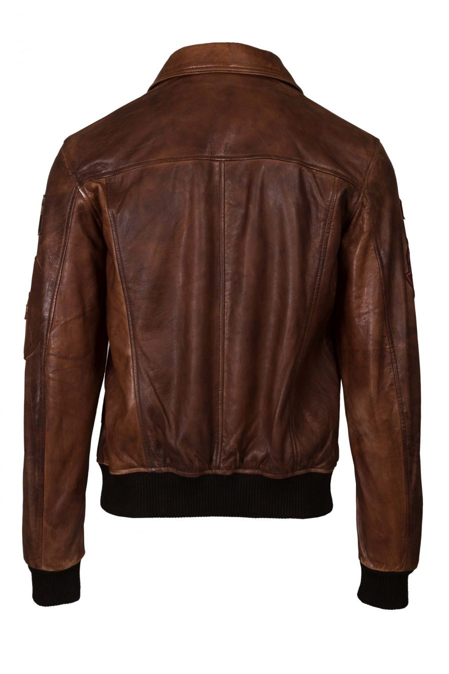 Men Real Leather Lamb Nappa Pilot Jacket Dark Tan - Helium Leather