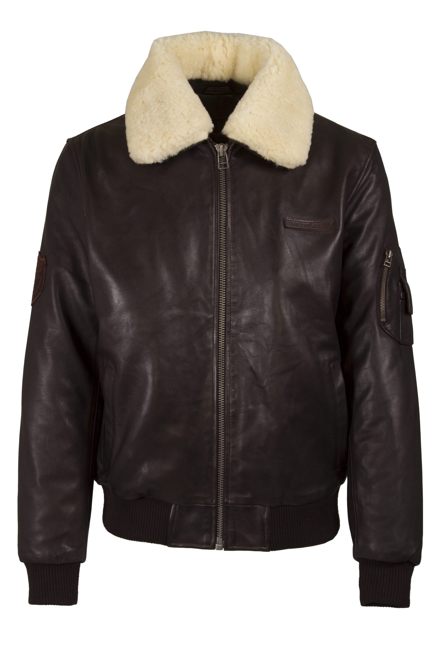 Men Real Leather Lamb Nappa Pilot Jacket RBrown – Helium Leather