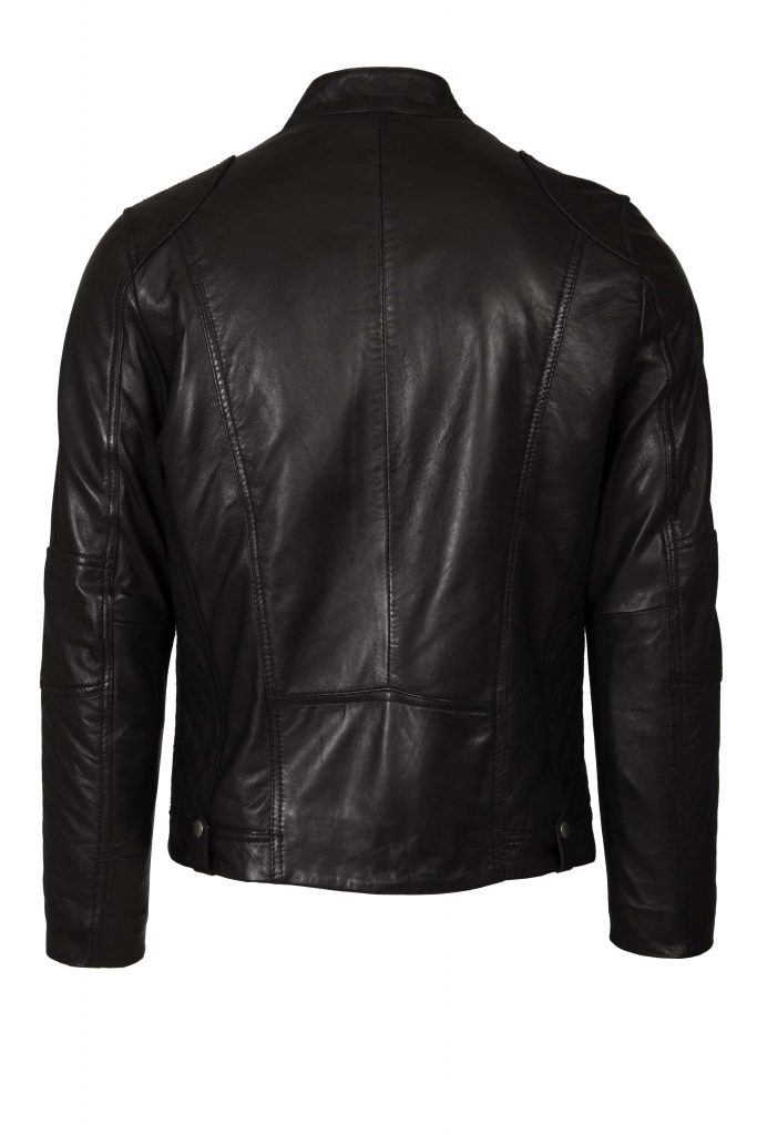 Furniq UK Women's Genuine Leather Belted Biker Jacket,Nappa Black - Macy's