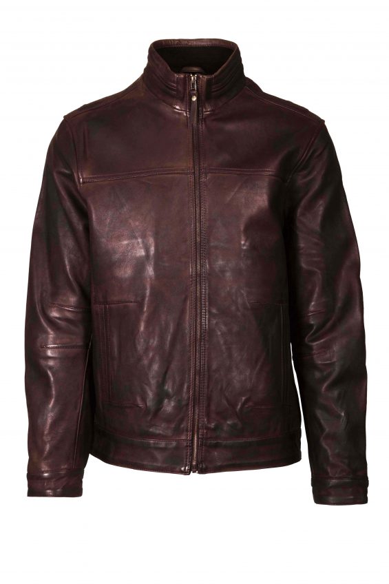 Nappa lambskin Jacket with Intrecciato collar