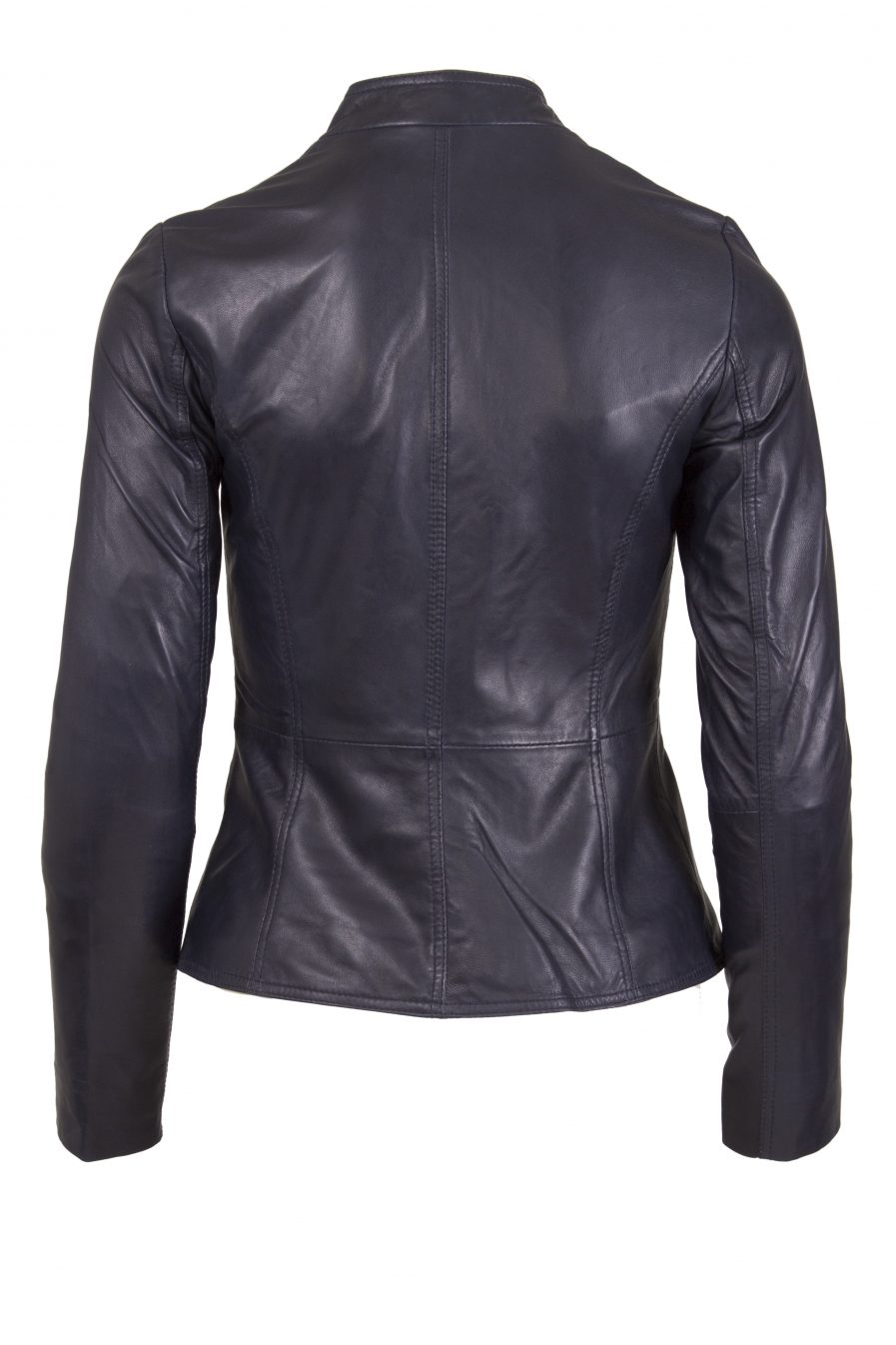Women Real Leather Lamb Nappa Jacket NightBlue - Helium Leather